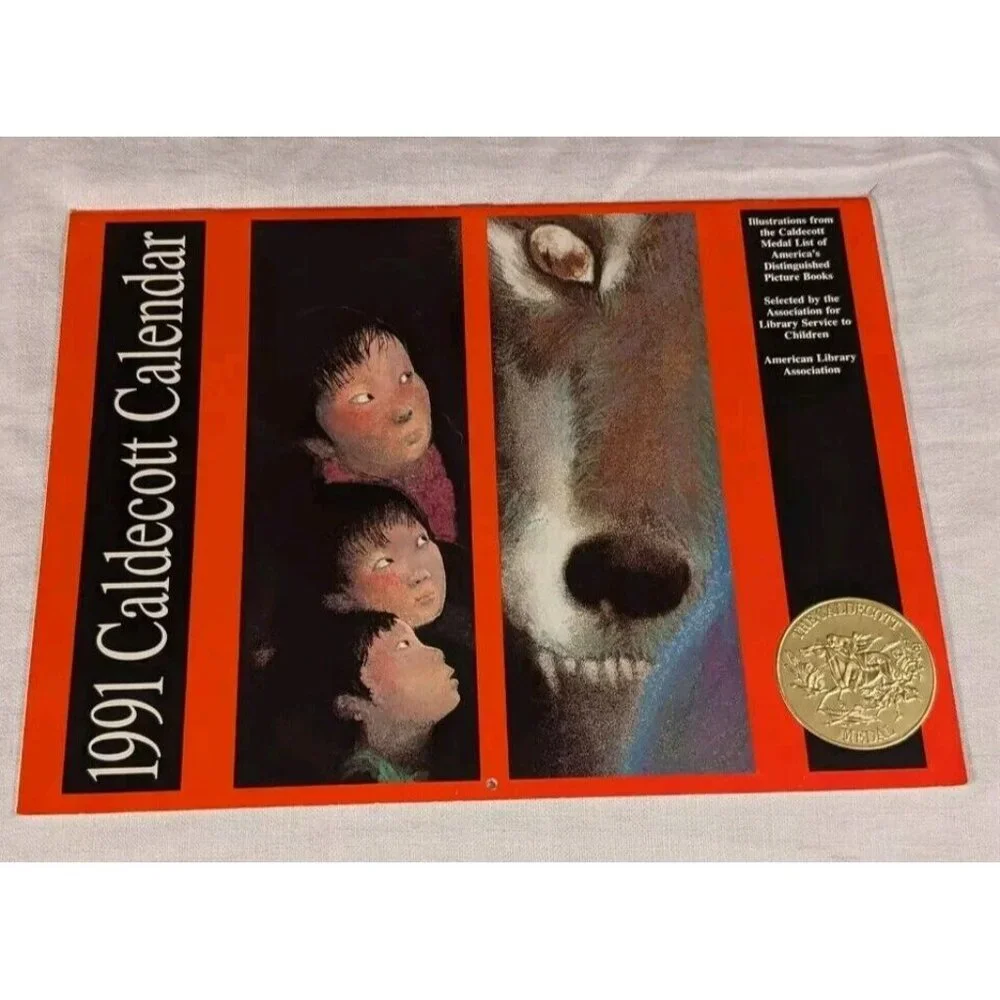 Caldecott Calendar Lot 1988 1990 1991 1992 1993 1995 Library Award Children Vtg
